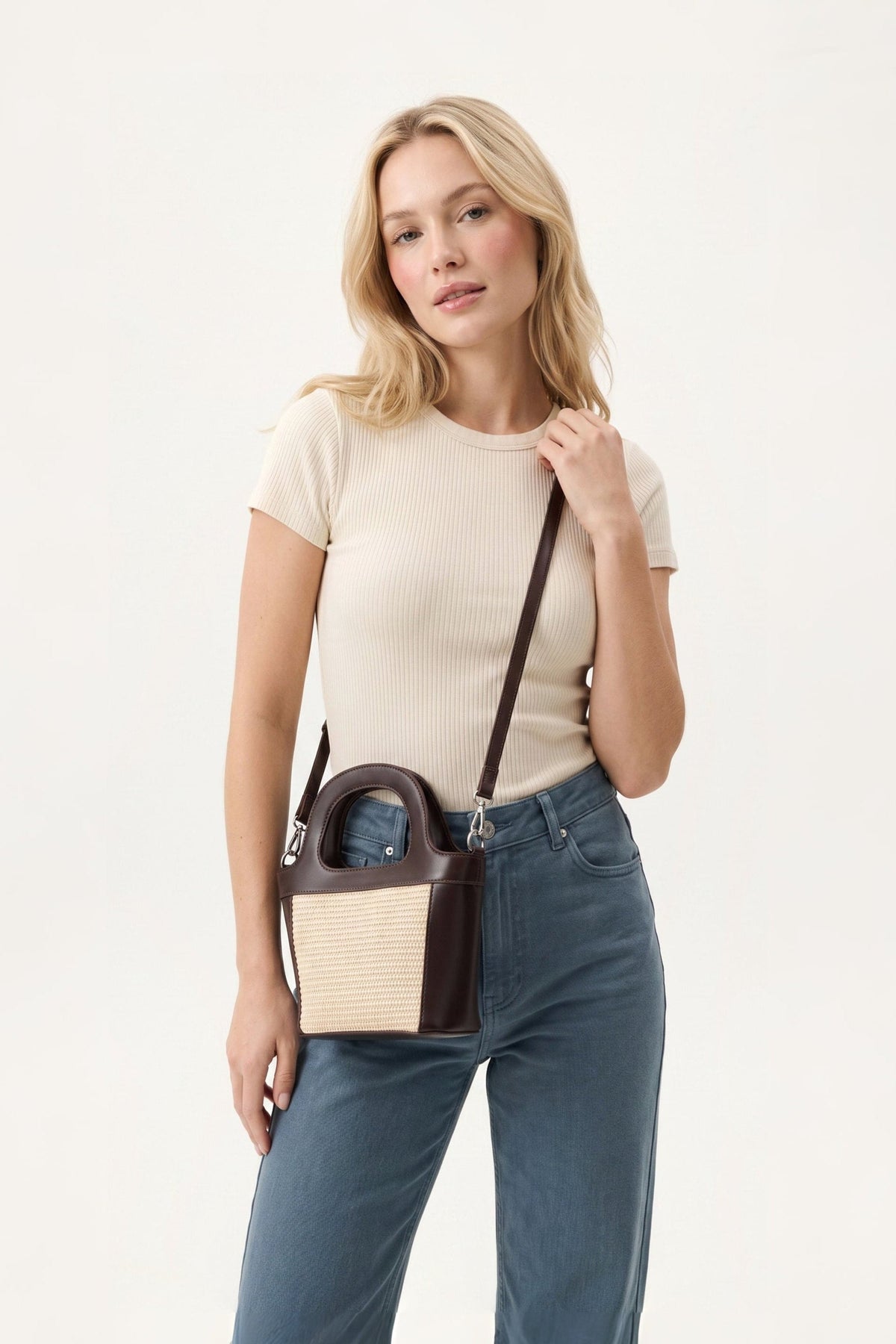 ROSETTE Capri Hasır Detaylı Mini Çanta