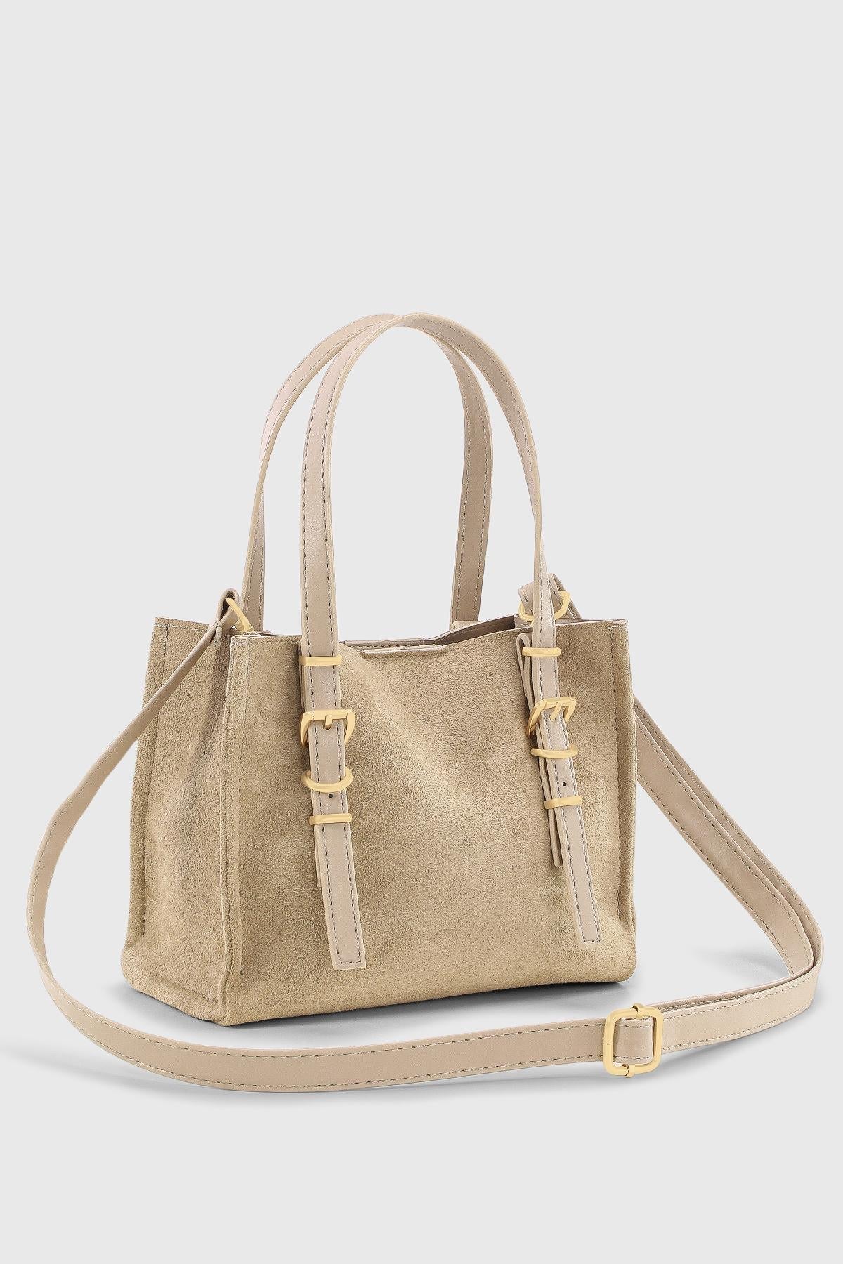 ROSETTA Céline Krem Süet tote çanta