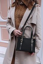 ROSETTA Céline Siyah Kanvas tote çanta