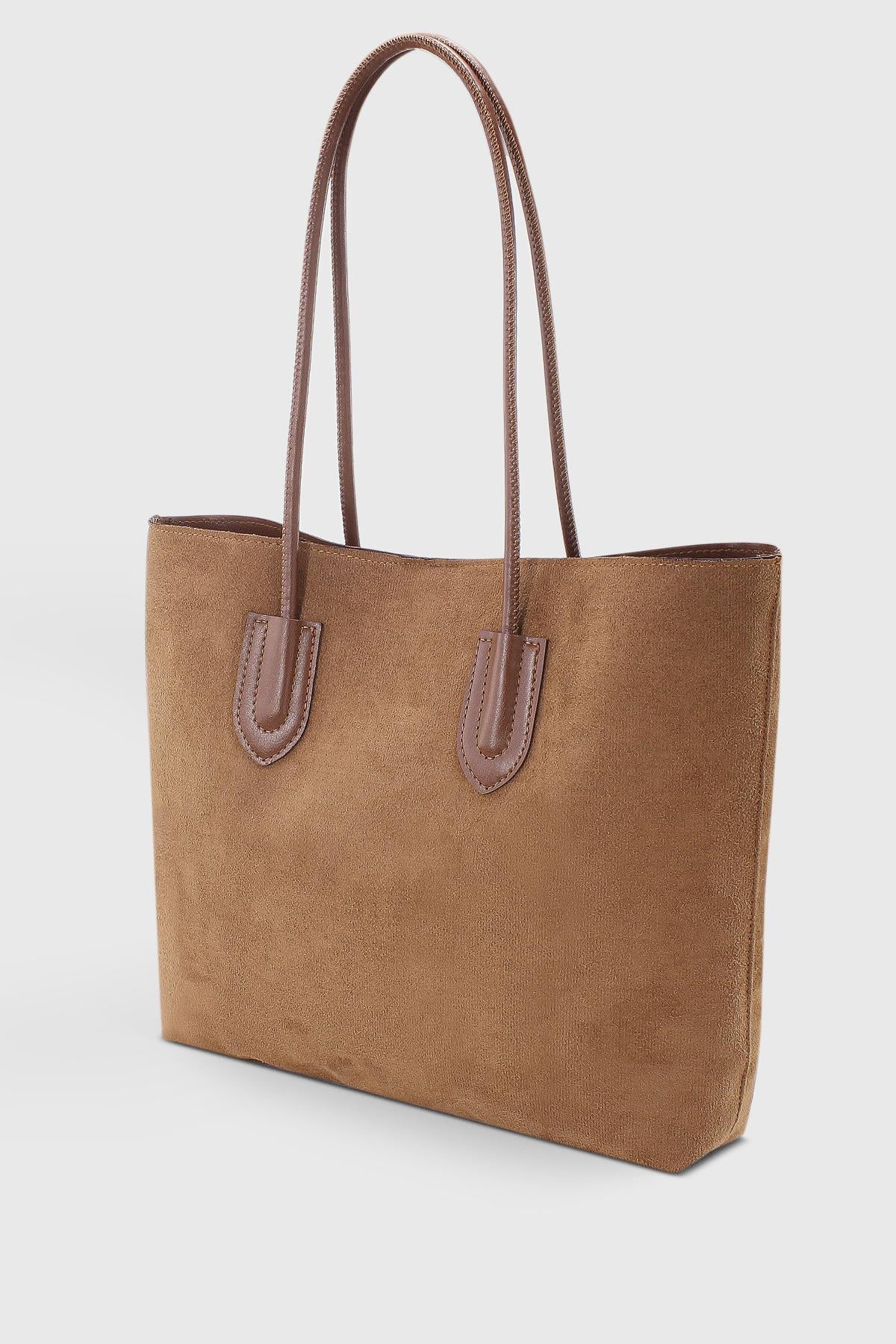 ROSETTA Margaux Süet Taba shopper çanta